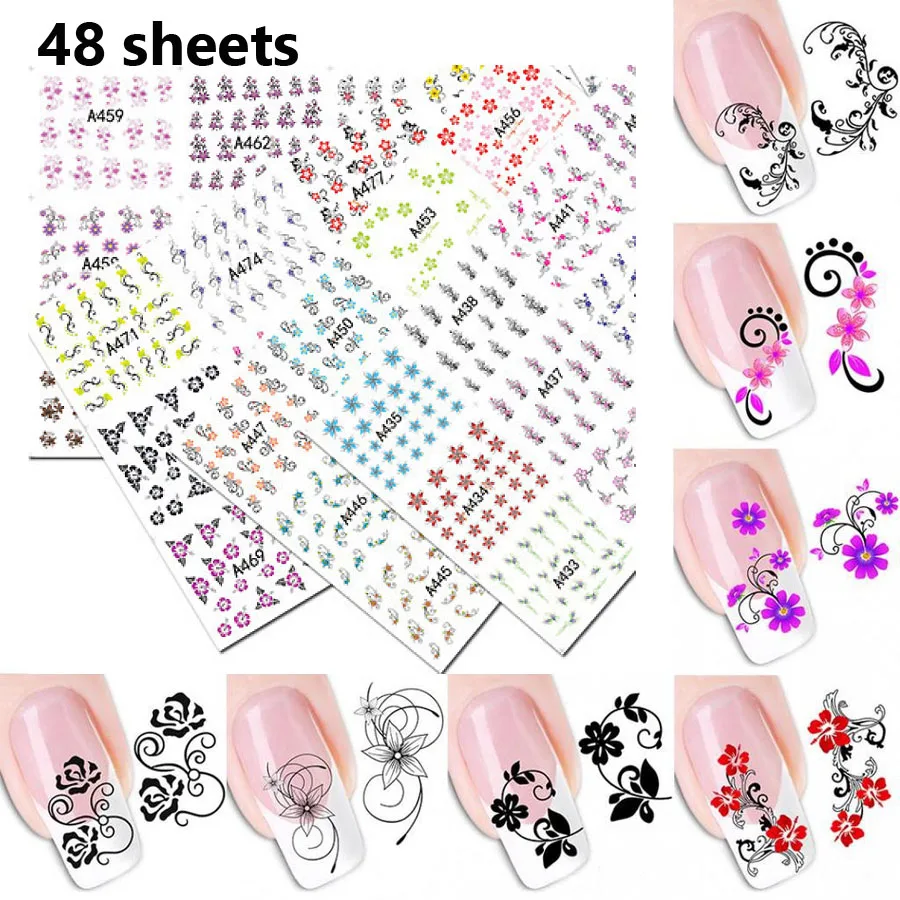 Buntes Blumen- und Fruchtdesign Erdbeer-Nagelkunst DIY Wassertransfer-Aufkleber-Set - Gemischte Designs Maniküre-Aufkleber – Detail 4