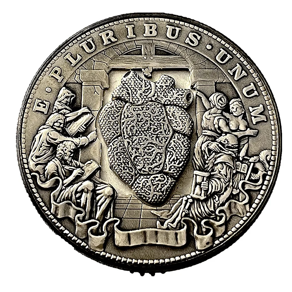 Movable Mechanism Coin Hobo Nickel Morgan Dollar 'Beating Heart' Collectible Creative Gift Replica