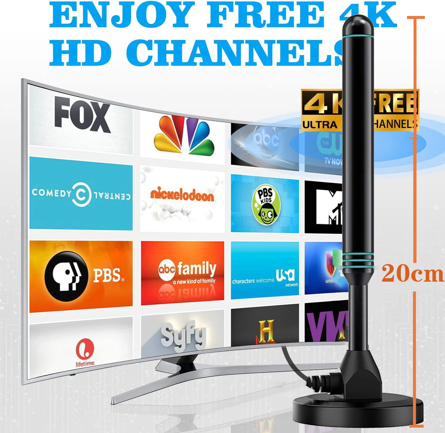 TV Antenna For All Digital TV 6000 Miles 32DB High Gain Booster HD 8k 4k  For RV indoor antenna outdoor Global TV Free Channel