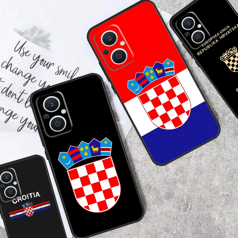 Croatia flag Case For OPPO Reno 8T 4Z 5Z 4 5 6 8 7 Lite 10 Pro OPPO Find X6 X5 Pro X2 Lite X3 Neo Cover