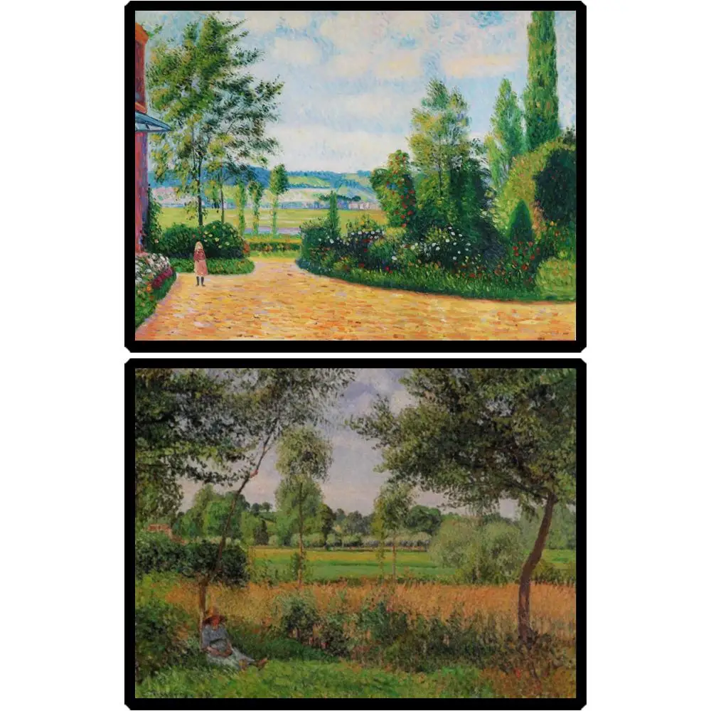 كاميل بيسارو الفن حديقة شرفة المشهد النفط اللوحة رسمت باليد على قماش نمط الانطباعية لديكور جدران المنزل الجديد