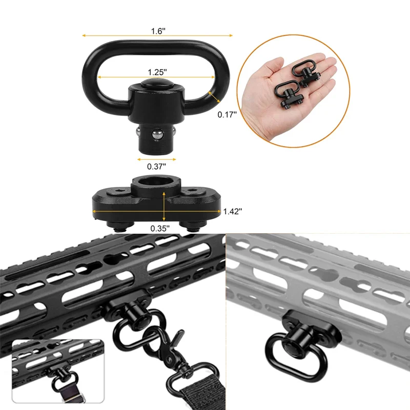 Giro 360° para eslinga táctica con enganche rápido universal - imagen 3