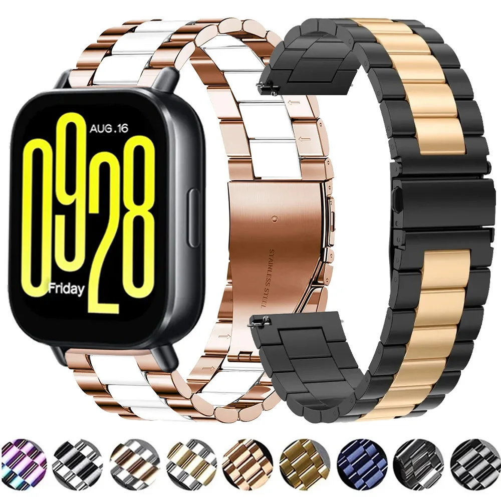 22mm Metal Stainless Steel Strap For Redmi Watch 5 Active/Lite Comfortable Band OPPO Watch S X3-X2-X 4 Pro Oneplus Watch Lite 3