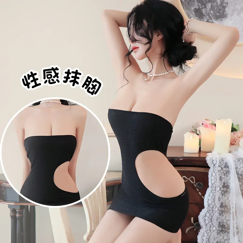 Sex Underwear Women's Sexy Transparent Temptation Tube Top Nightclub Uniform Temptation Passion Suit Sexy Dress Women Sissy