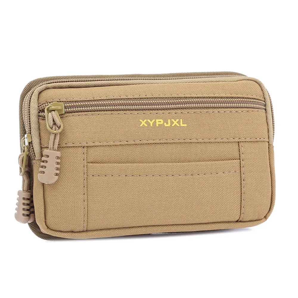 

Bum Bag Men Waist Pack Phone Holder Zipper Close Mobile Phone Bags Multi-Compartment Canvas Men Wallet Pouch Coin Purse