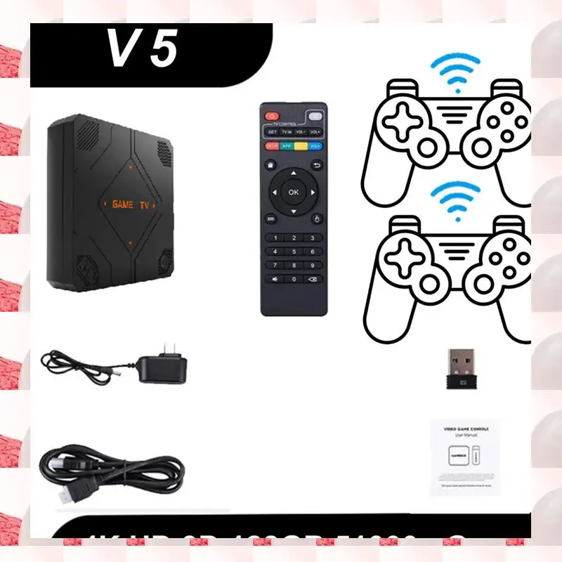 

ABGN V5 Retro Game Console 128G 51000 Games Dual Handheld Game Console TV Box Game Controller Home Game System