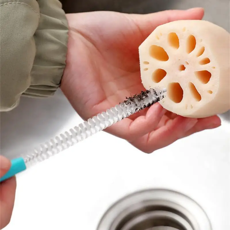 Lotus Root Hole Cleaning Brush Strong Cleaning Power Flexible Steel Wire Nylon Kitchen Utensils Brush High Quality Material