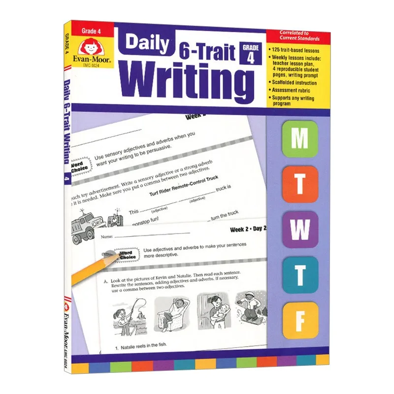 

Evan-Moor Daily 6-Trait Writing, Grade 4 TE Workbook,aged 8 9 10 11, English book 9781596732889