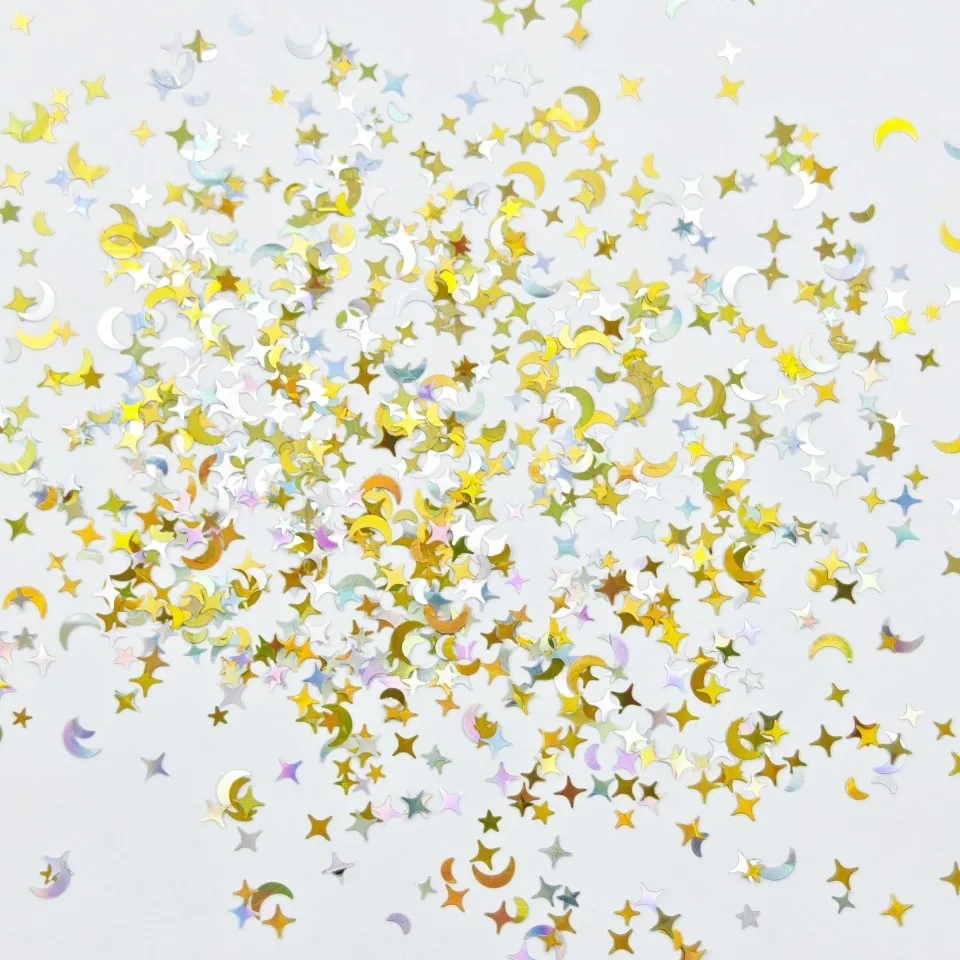 6그리드 글리밍 나이트스카이 네일 오너먼트 플레이크 크롬 홀로 실버 골드 스타 스팽글 세트 UV 젤 네일팁 메이크업 드롭 글리터 404