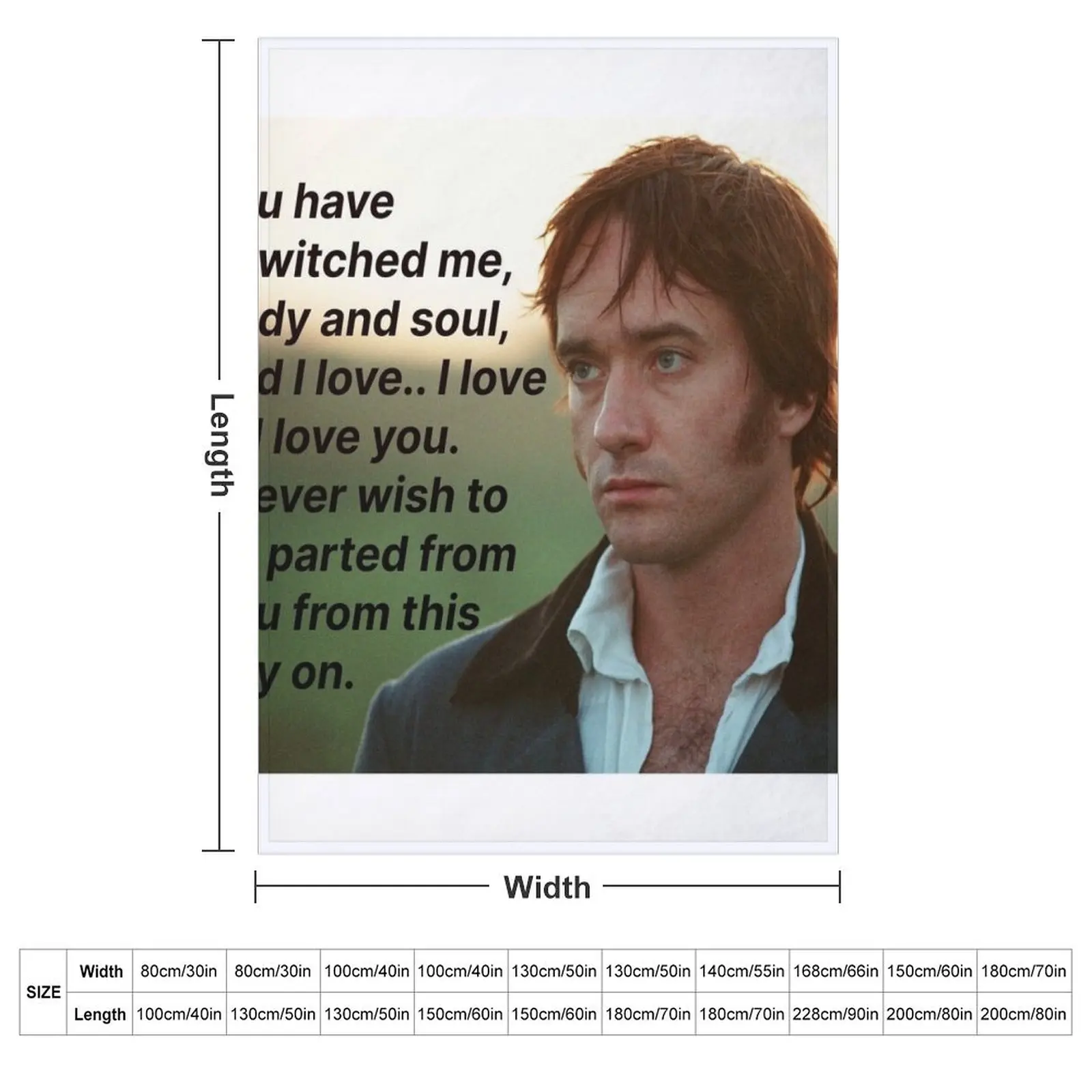 Mr. Darcy Valentine's Day Quote Throw Blanket wednesday Decorative Sofa Blankets