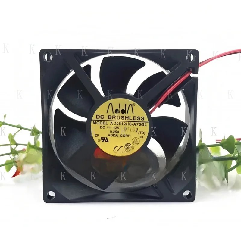 C  FOR  ADDA AD0812HS-A70GL 8025 DC12V 0.25A 8CM 2-Wire Cooling Fan # A6–27