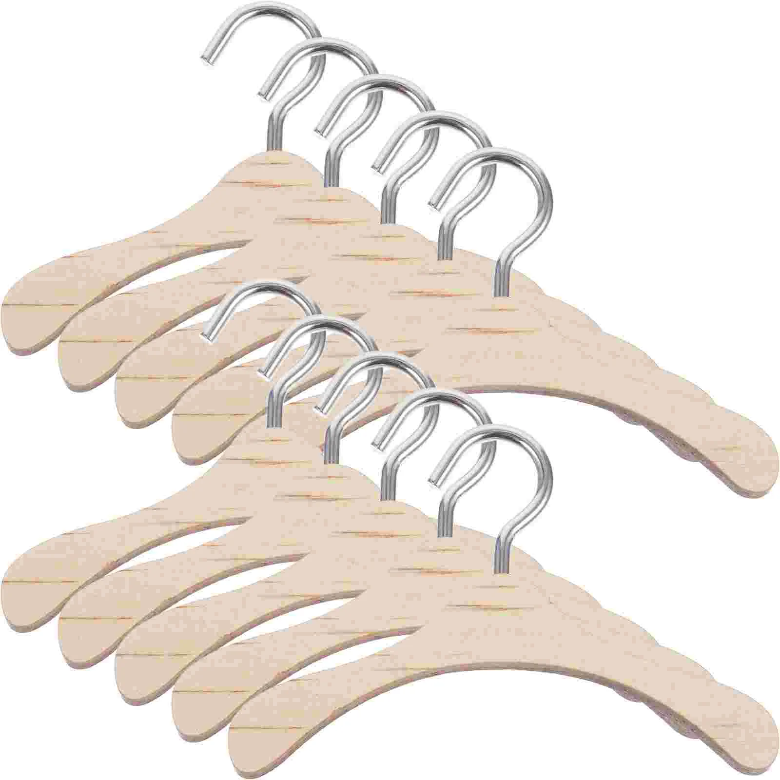 10pcs Wooden Hanger BJD Dolls Hanger Wooden Clothes Hanger Dolls Accessory Hanger Wooden Clothes Hanger (75cm)