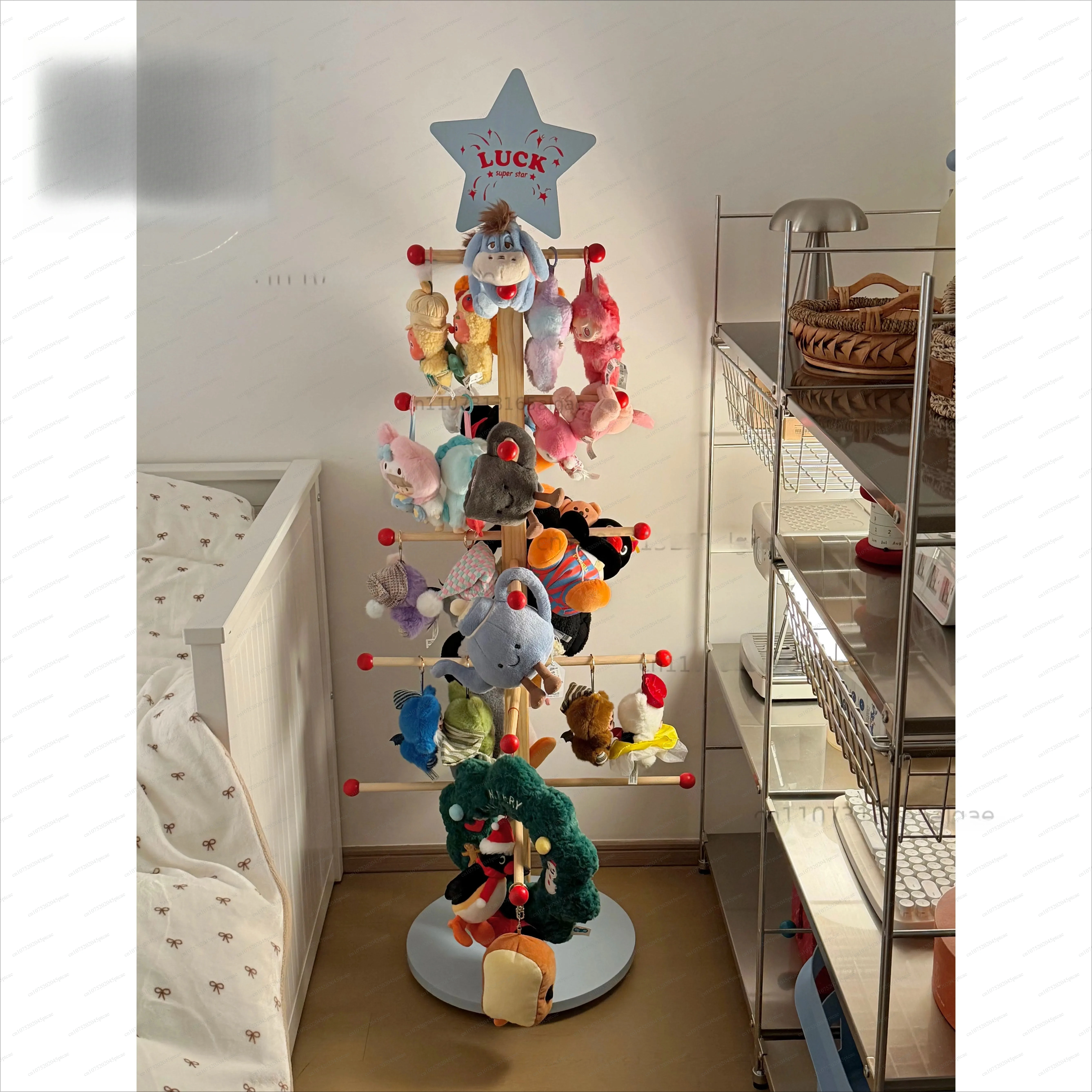 Solid Wood  Pendant Storage Rack Christmas Decoration Fa Jia Storage Christmas Tree Shape Floor Ornament