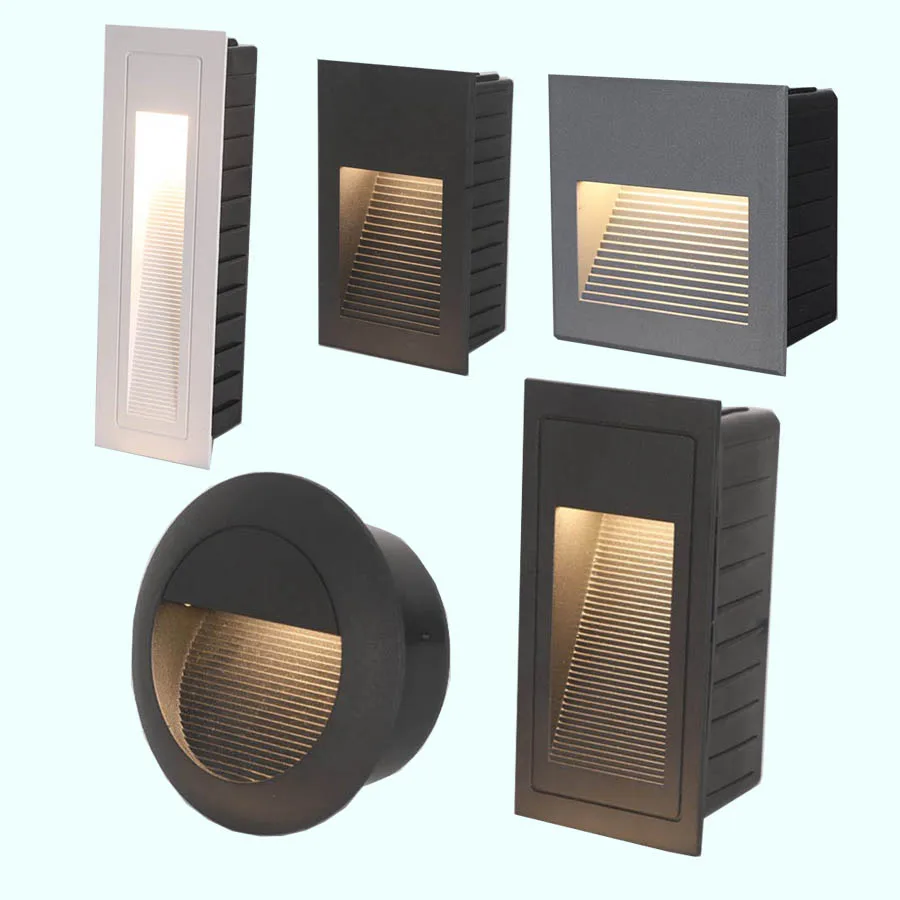 Outdoor LED Wall lamp 3W 5W LED Stair Light Step Light Recessed ground Footlight outdoor Waterproof Staircase Wall Corner Light