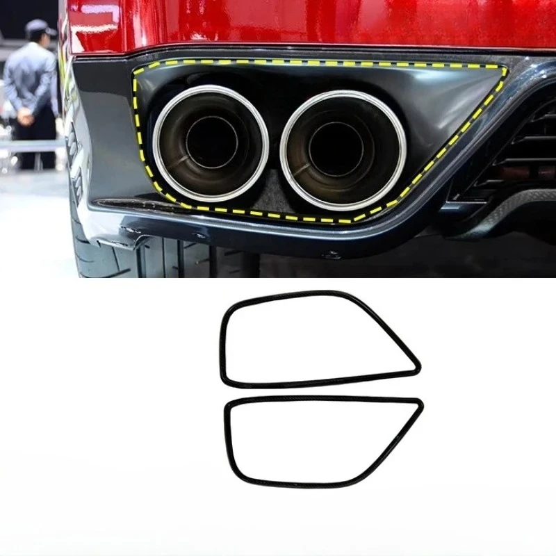

For Nissan GTR R35 08-2016 Real Dry Carbon Fiber Exhaust Pipe Outer Frame Body Kit Exterior Decoration Modification Accessories