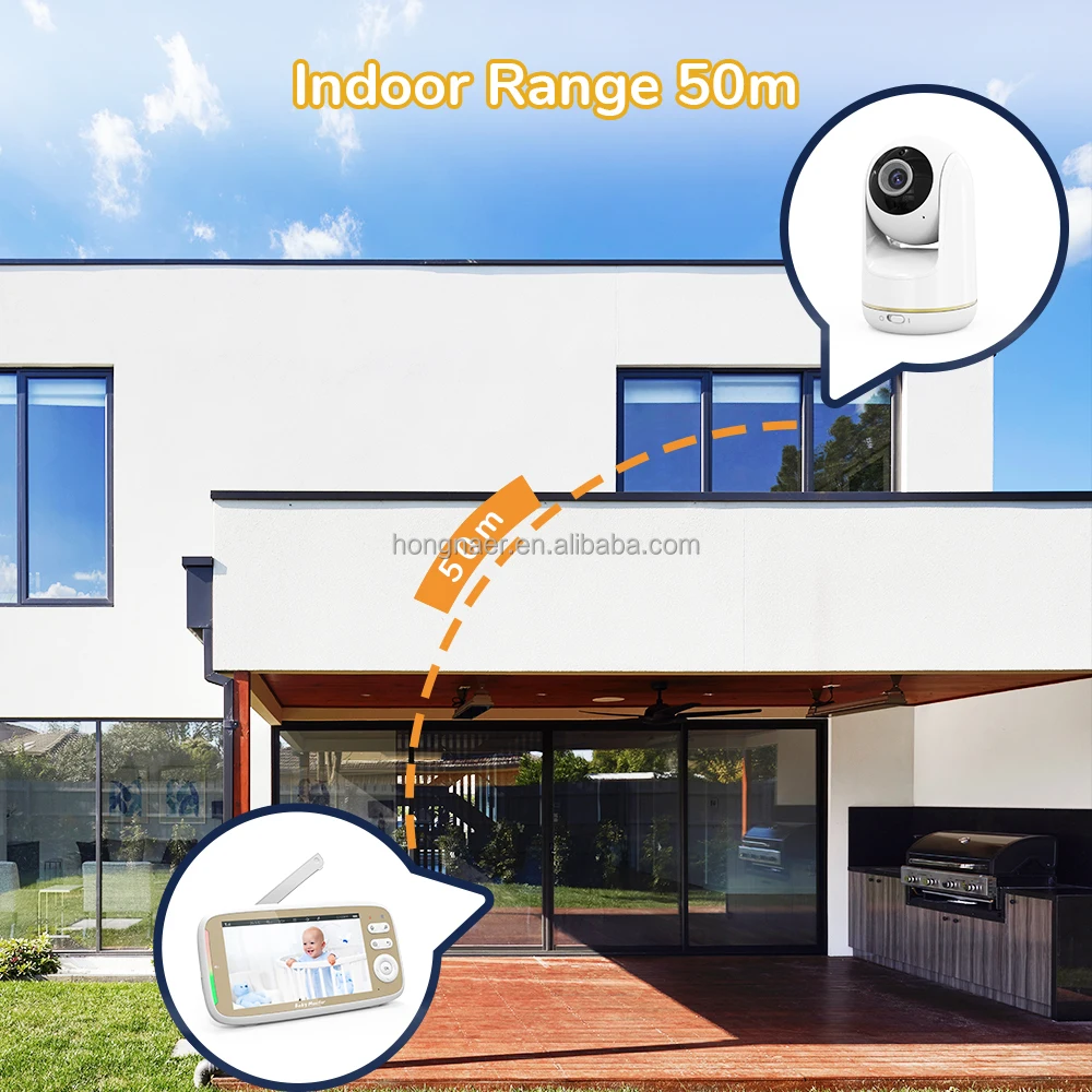 Hongnaer Home Audio Baby CCTV Secure Sleeping Surveil Monitor Camera VB803 LCD 2.4GHz Wireless Video Smart Baby Monitor view 5