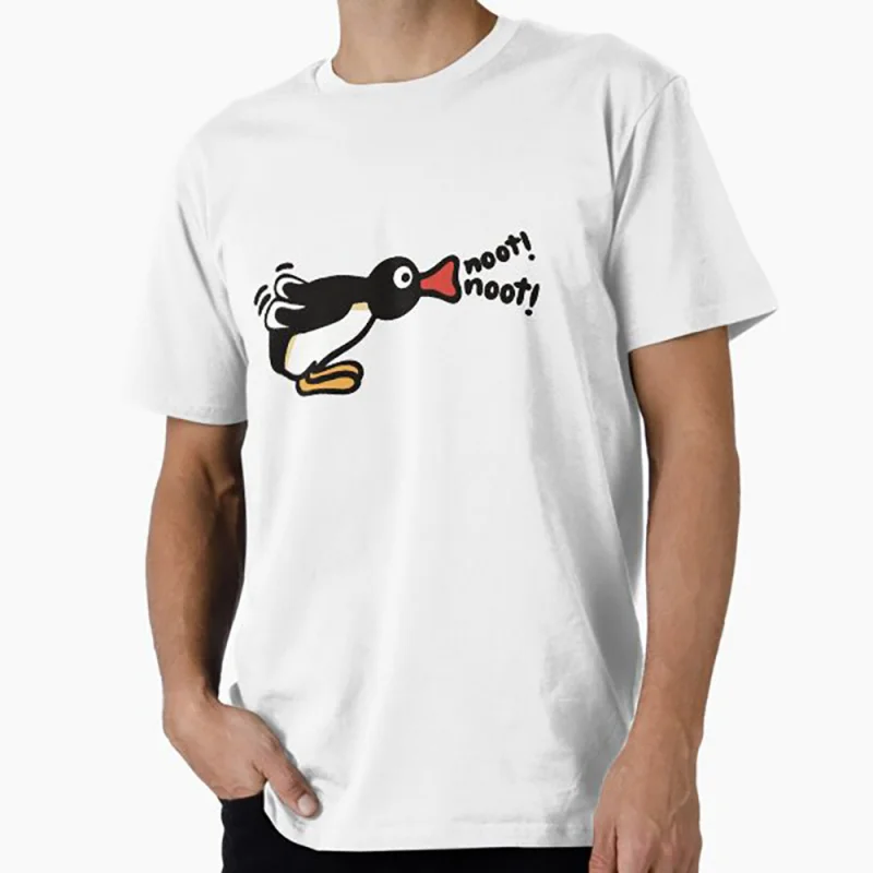 

NOOT NOOT PINGU Funny Gift t shirt for men Noot Pingu Meme Graphic Clothes 100% cotton printed Y2K clothing Large size tee S-6XL