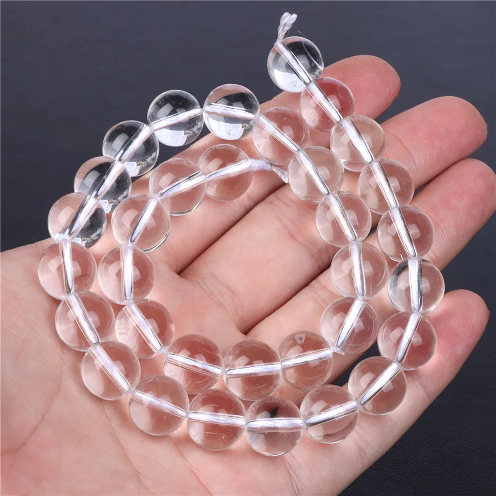 Natural Stone Clear Quartzs Beads White Crystals Loose Spacer Bead For Jewelry Making Charm Accessories DIY Bracelets Necklace