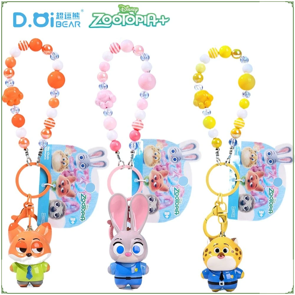 

Genuine Zootopia Bead String Keychain Pendant Couple Cartoon Doll Bag Keychain Accessories Delightful Christmas Gifts Hot Sales