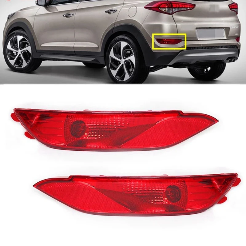 Car Rear Bumper Fog Light Parking Warning Reflector Taillights For Hyundai Tucson 2015 2016 2017 2018