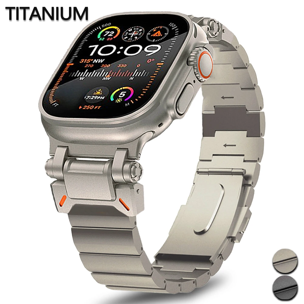 

Титановый браслет для Apple Watch Series 10 46 мм Ultra 2/1 49 мм, металлический ремешок Correa для iwatch 9 8 7 45 мм 6 5 4 SE 44 мм, ремешок для часов