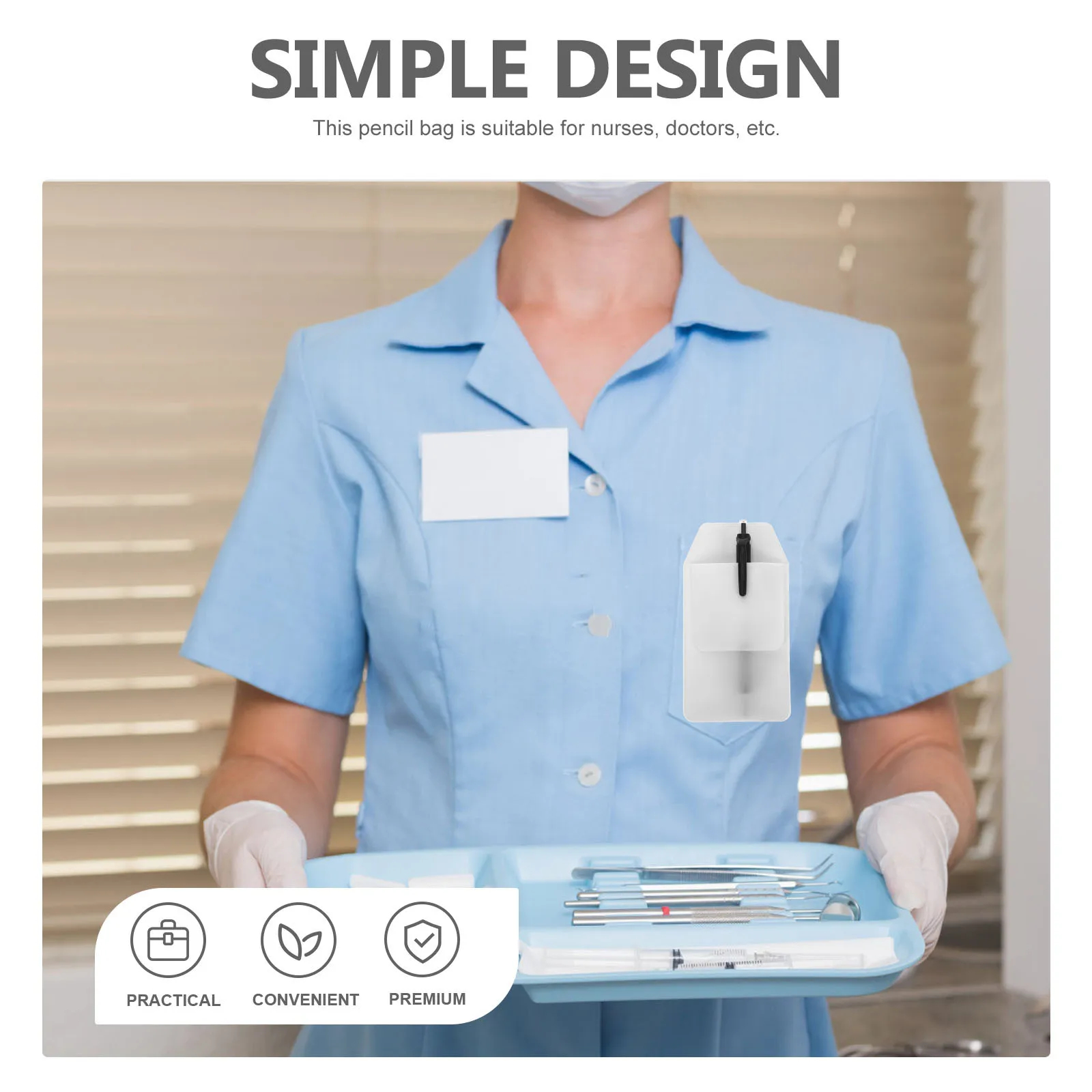 10 قطعة حقيبة القلم ممرضة طبيب منظم المواد البلاستيكية كيس التخزين مستشفى ملحق هدية جيب حماة للقمصان