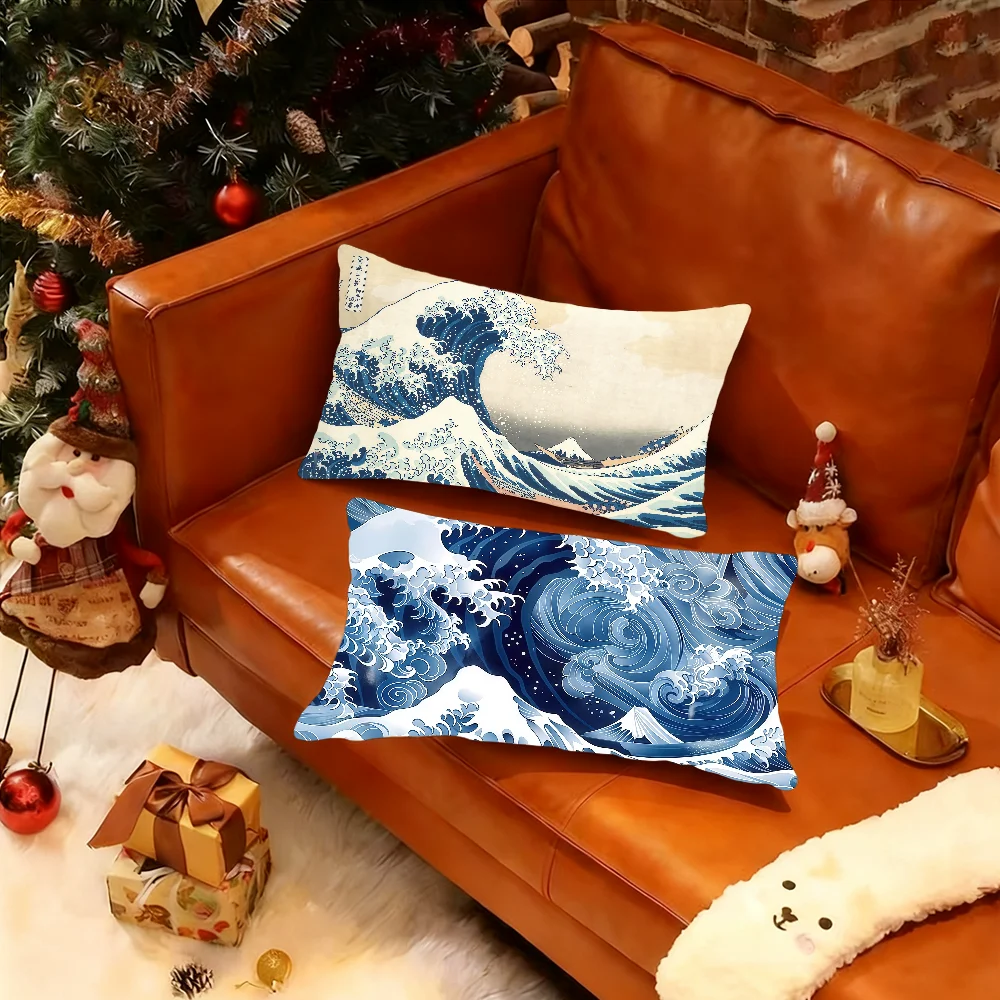Mount Fuji Japan The Great Wave off Kanagawa Cushion CoverRectangle Pillow Case Printing Bedside Sofa Room Decoration Pillowcase