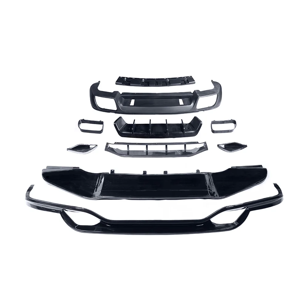 For TechArt Style Bodykit for  Cayenne 2011-2014 KM Front Lip Bumper Rear Diffuser PU Material Rear Lip Bodykit Facelift