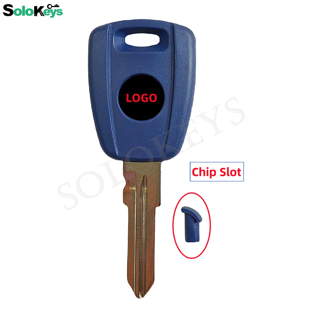 10Pcs/Lot SOLOKEYS GT15R Blade Replacement Transponder Key Shell Fob For Fiat Car Holder Chip Hollow Uncut Blade With LOGO