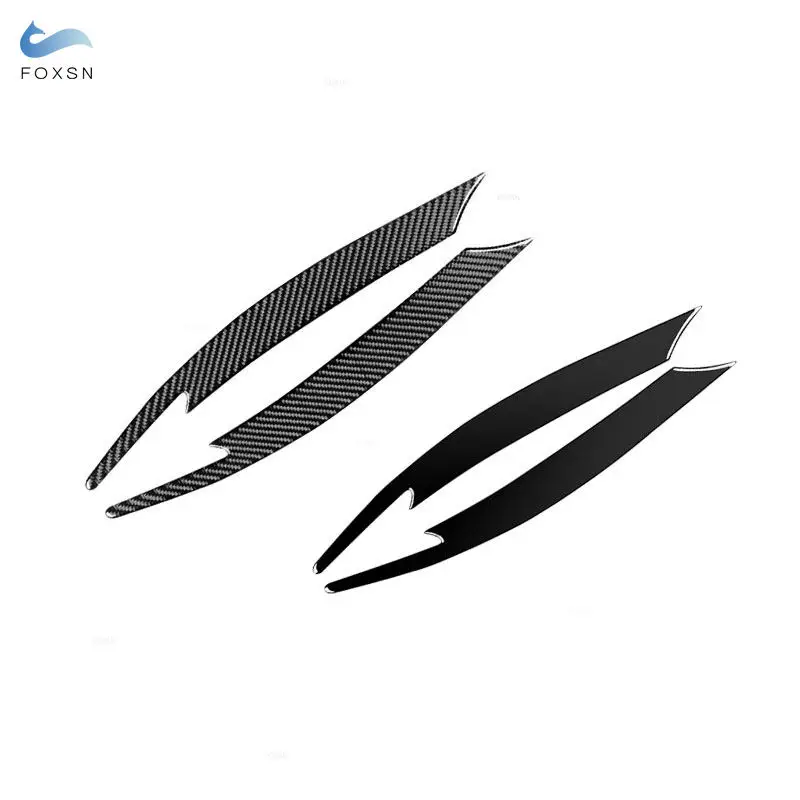 

For Subaru Impreza WRX STi X 10th 2008 - 2011 Piano Black/ Black Carbon Fiber Car Headlight Eyebrow Eyelid Trim Cover Stickers