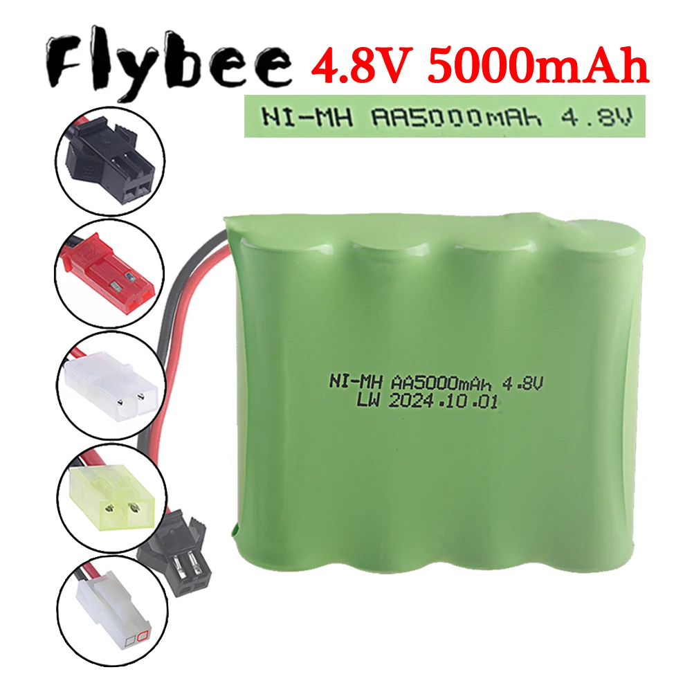 Upgrade 4.8V 5000mah NiMH Battery For Rc Toy Cars Tank Truck Robots Guns Boats Parts AA Ni-MH 4.8v Rechargeable Battery Pack