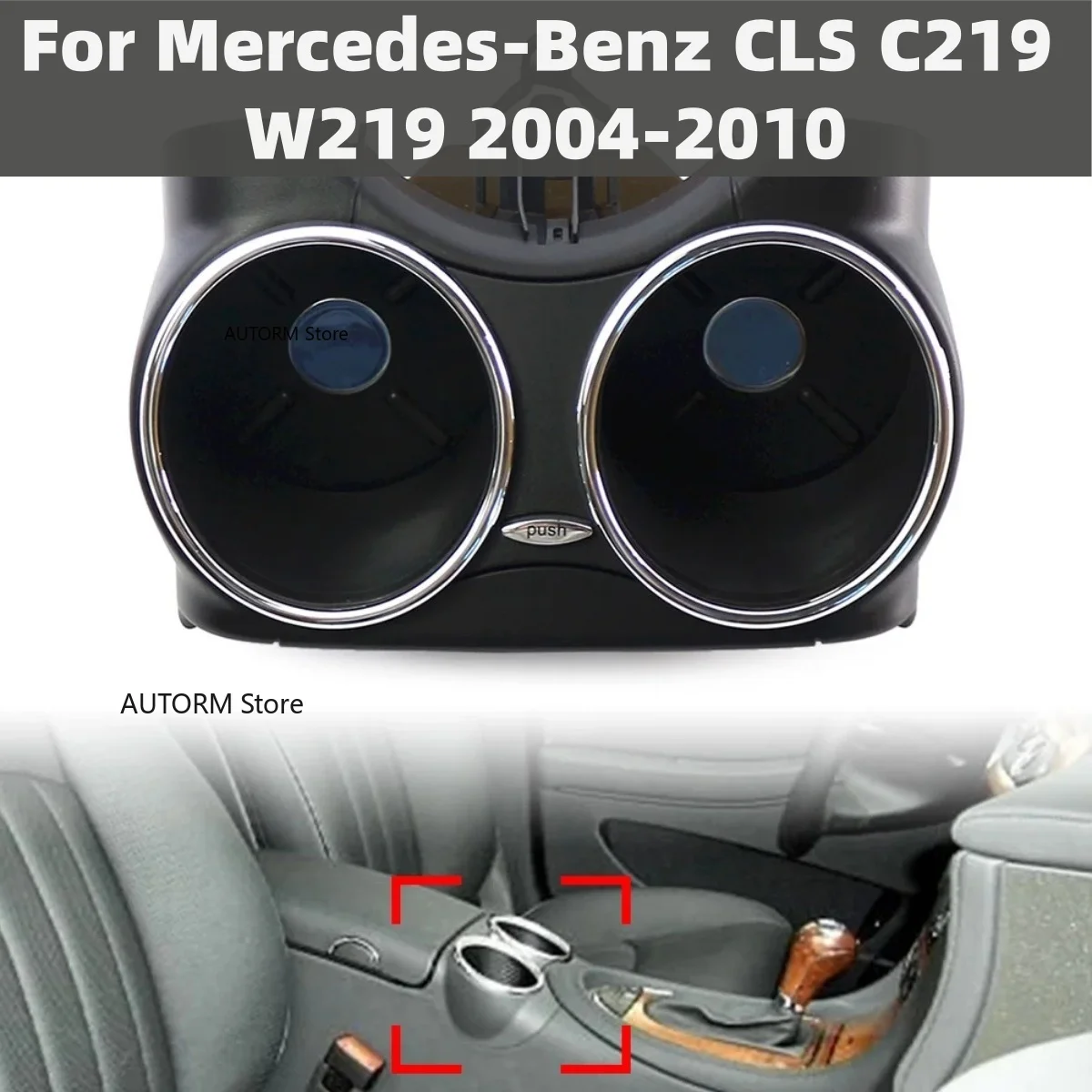 

Для Mercedes-Benz CLS C219 W219 2004-2010 автомобильный кронштейн держателя чашки на центральной консоли черный/углеродный вид 2196800414