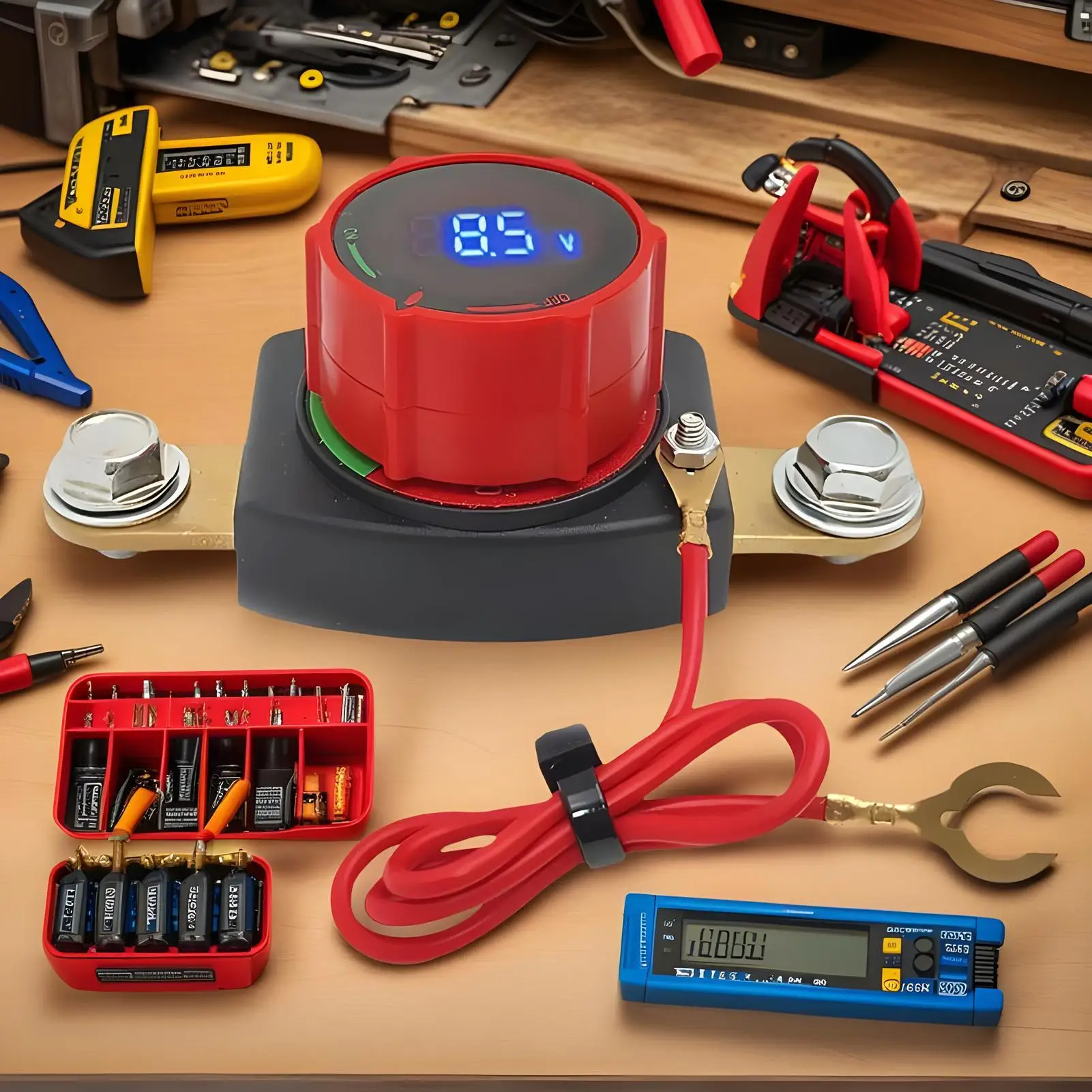 

12V 24V Battery Power Switches With Voltage Display Battery Positive And Negative Power-off Switches Car Battery Power Shut Off