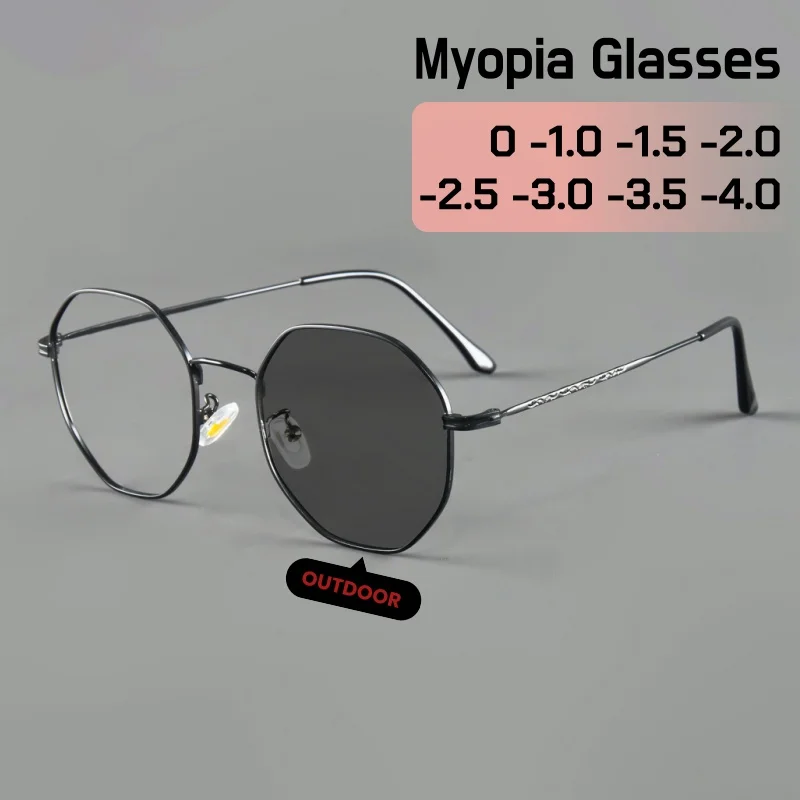 

Retro Luxury Photochromic Glasses Fashionable Exquisite High-definition Myopia Eyeglasses Lady and Gentleman 0 To -4.0