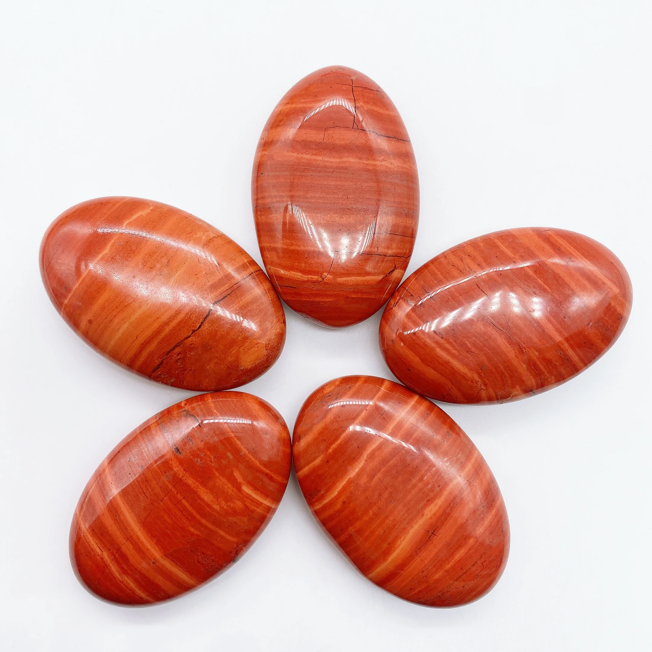 Natural Red Jasper Crystal hot compress Massage Stone Energy Reiki Healing Fingertip Toy Home Decoration Aquarium Gift