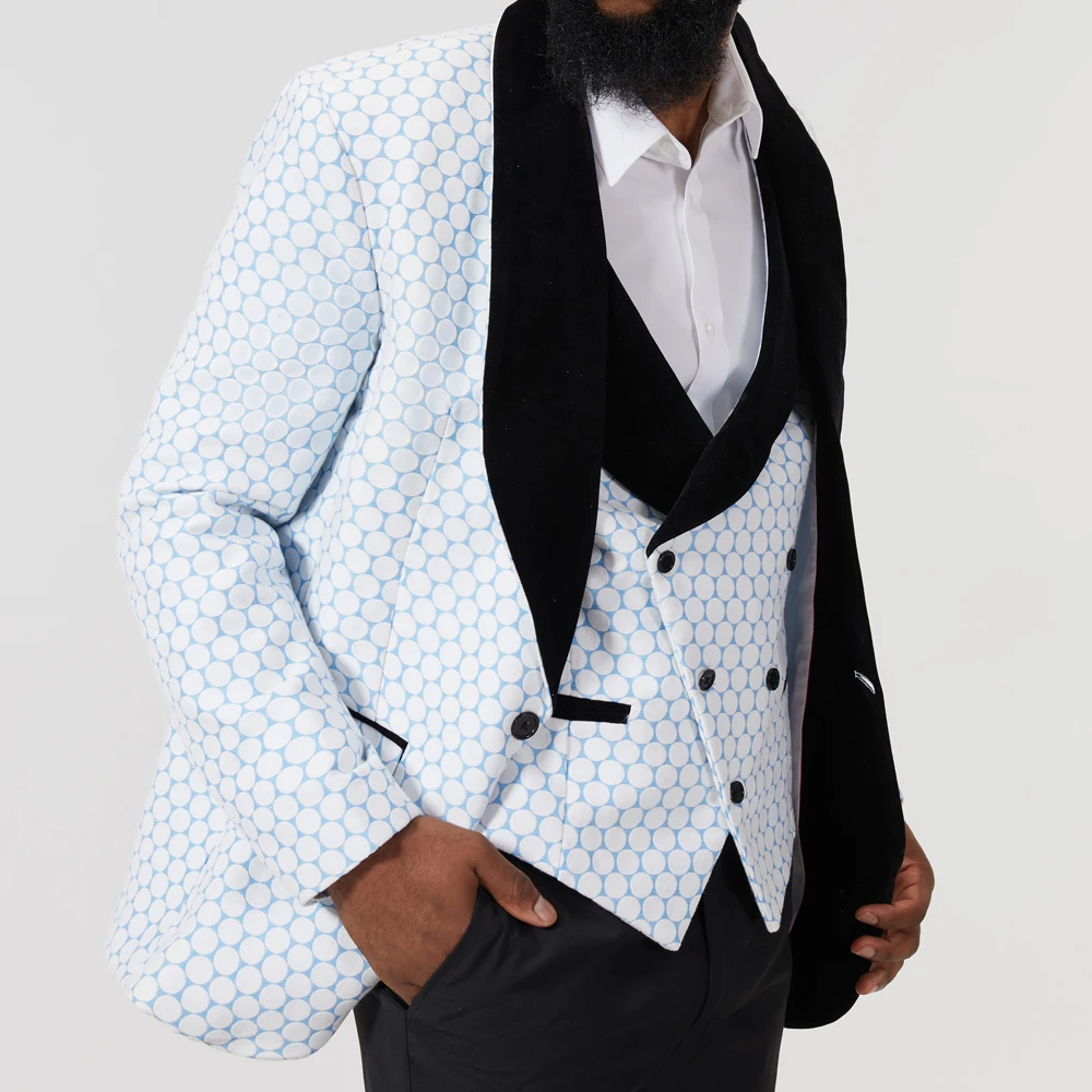 Luxury Wedding Formal Men Suits Three Piece Jacket Pants Vest Groom Tuxedo Clothes Slim Fit Blazer Set For Bridegroom Costume
