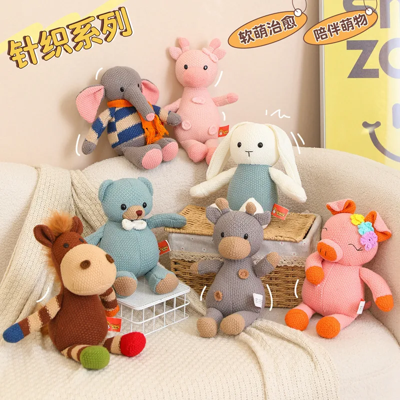 

Adorable Cartoon Cute Plush Toy Set Lovely Elephant Donkey Bear Rabbit Pig Deer Soft Stuffed Doll for Girls And Boys Xmas Gift