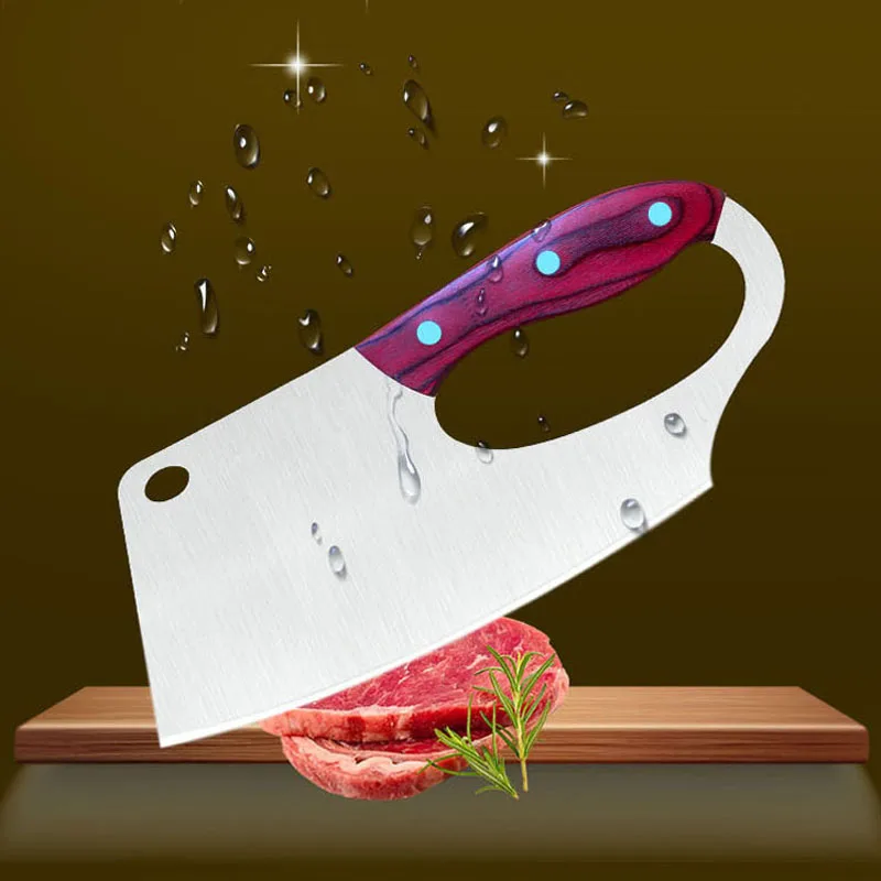 

High-end Stainless Steel Cleaver Knife Germany Labor-Saving Kitchen Knife Integrated Handle Knife Lady Chef Best Tools Cooking