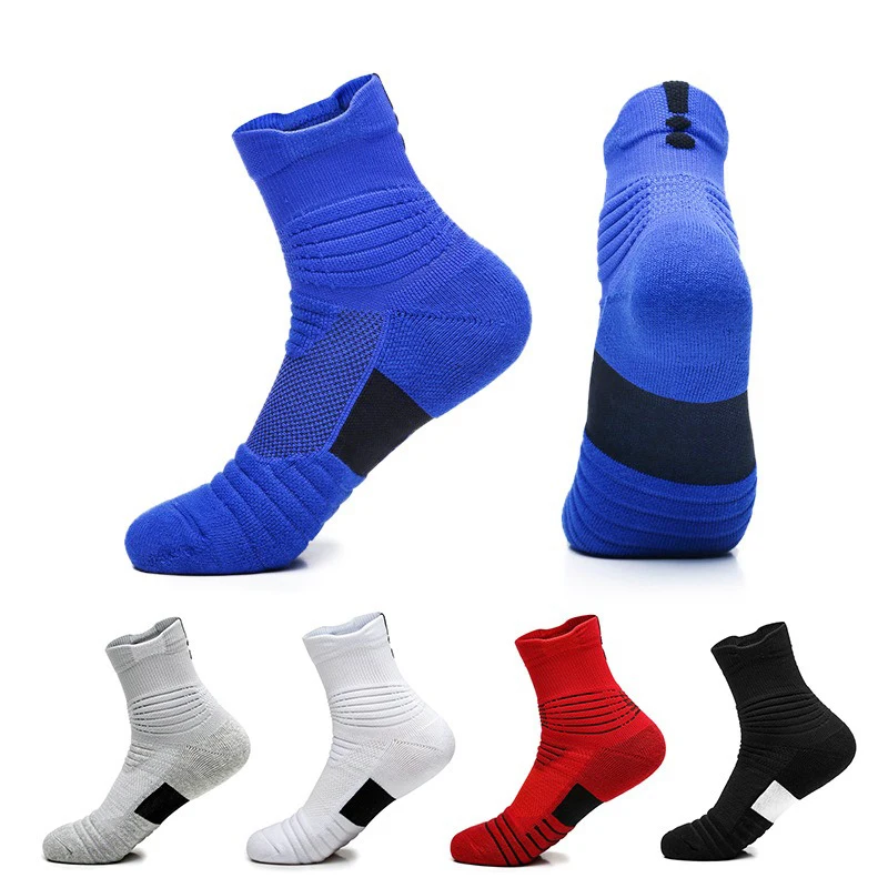 Men\'s Basketball Socks Towel Bottom Non-slip Sports Boat Terry Outdoor Mid-short Tube Elite Quick-drying Running Socks