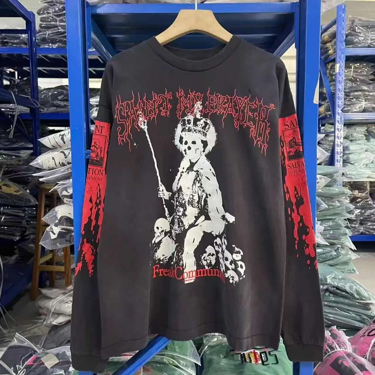 

Y2k Long Sleeve O-Neck Streetwear Harajuku Gothic Tee Crop Top Men Clothes ropa hombre Hip Hop Vintage 2000s Casual Letter Print