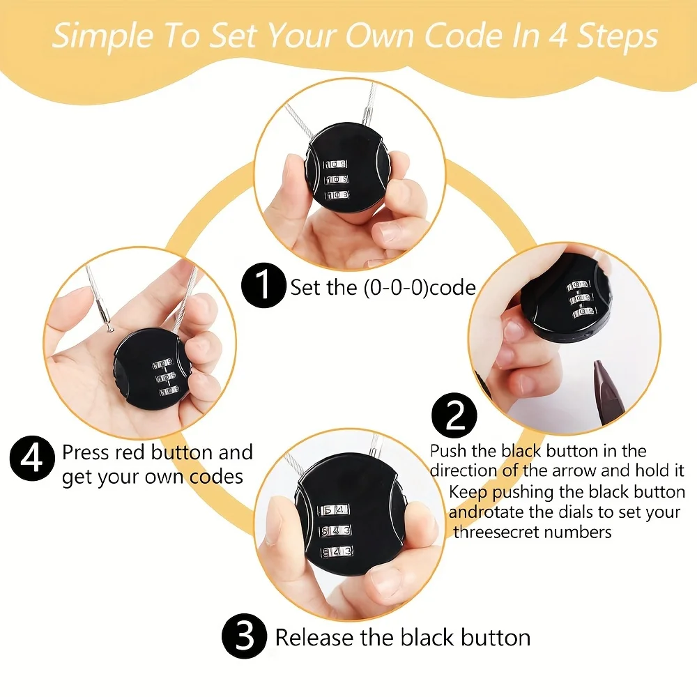 Mini Combination Padlock Resettable Luggage Locks Outdoor Waterproof Padlock Suitcase Gate Pad Lock Combo Gym Locker for Storage view 6