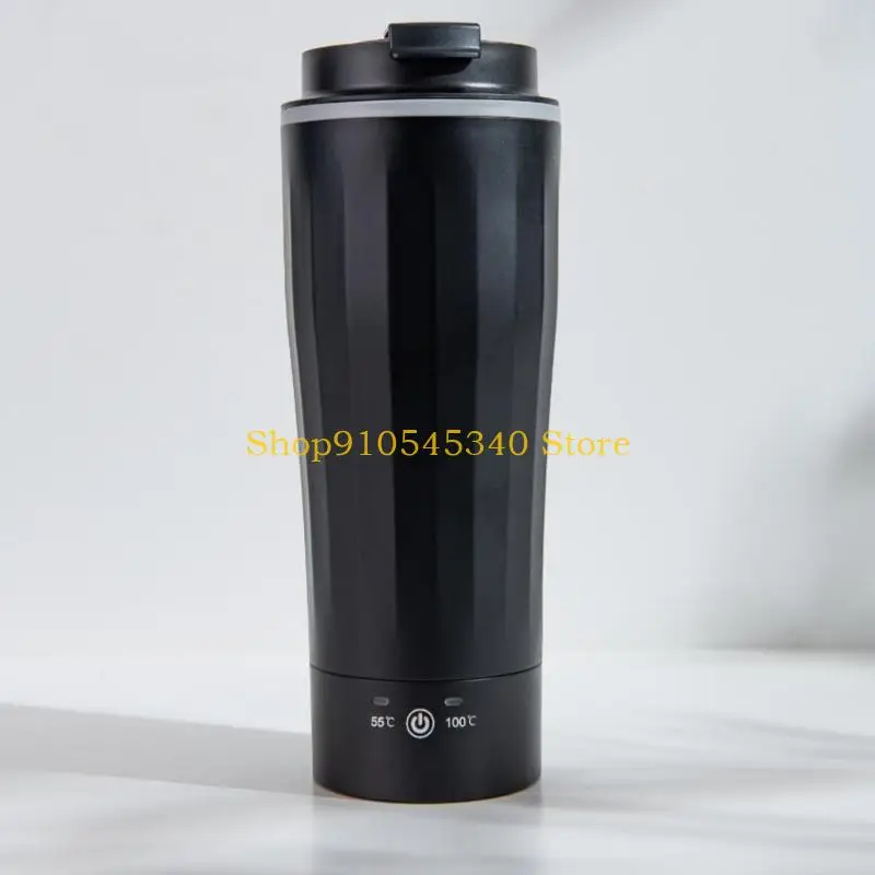 U2JA Stainless Steel Travel Heated Cup 500ml Capacity Auto Shut Off 12V/24V Car Accessory