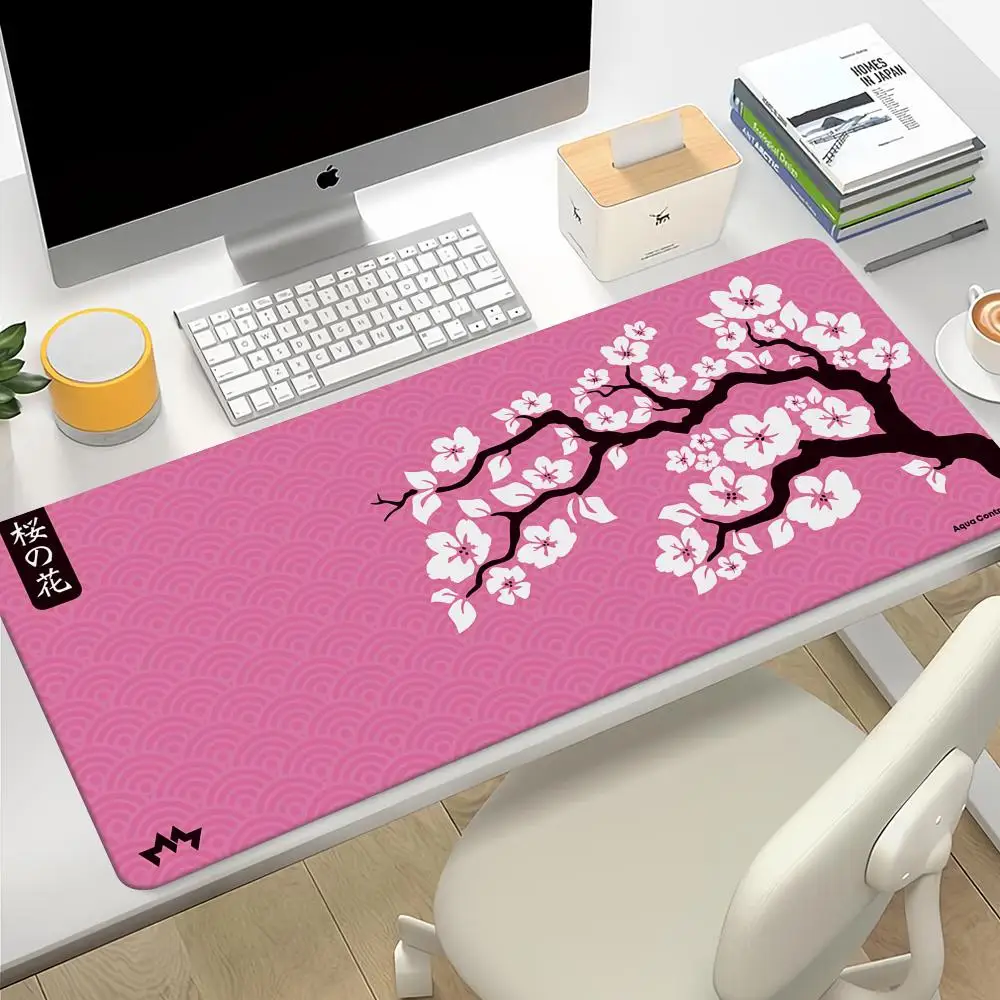 Large Gaming Mousepads Sakura Mouse Pad Computer Mousepad Mouse Mat 90x40cm Desk Pads For PC Keyboard Mats Table Rug