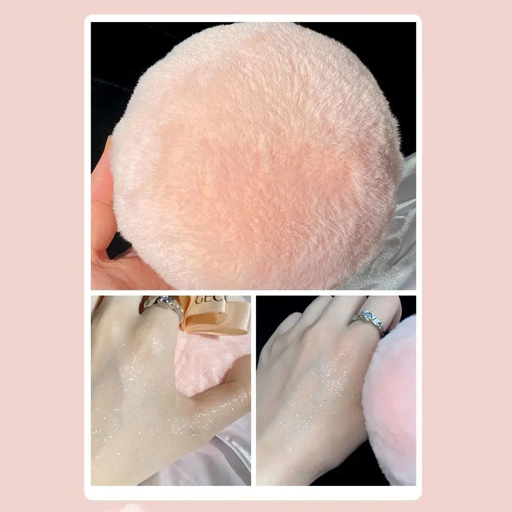 Glitter High Light Powder Puff Three-dimensional Ball Shape Finger Puff with 10g Loose Powder Honey Powder Cosmetic Puff Neck