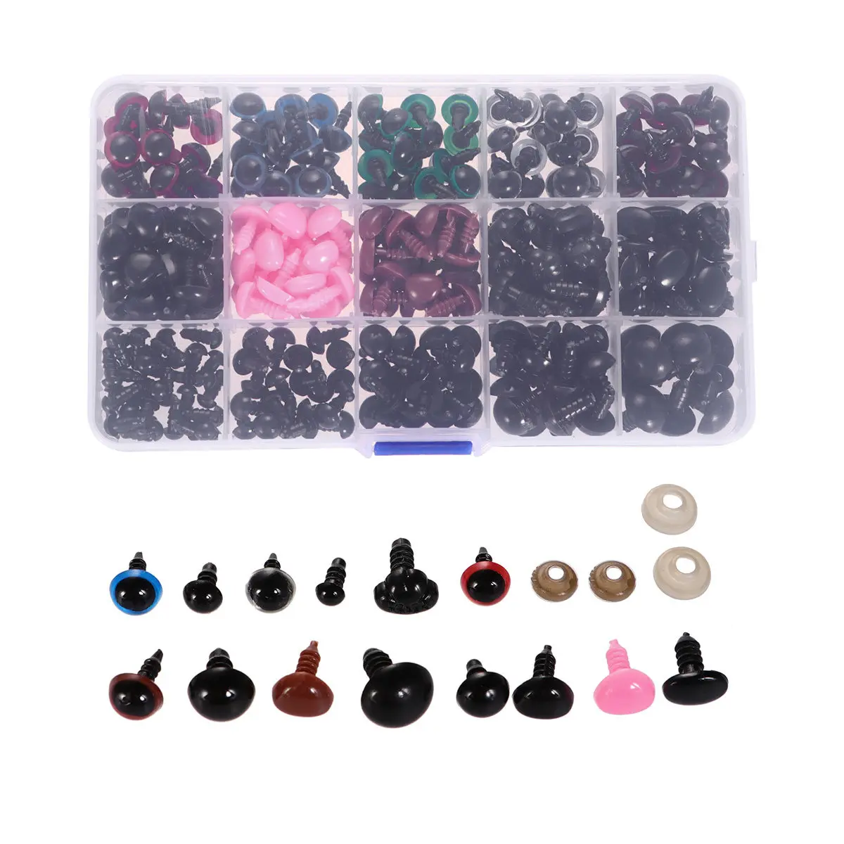 

Набор из 560 пластиковых безопасных носиков и глазок для рукоделия, изготовления мягких игрушек, швейных проектов, аксессуаров для вязаных кукол и медведей