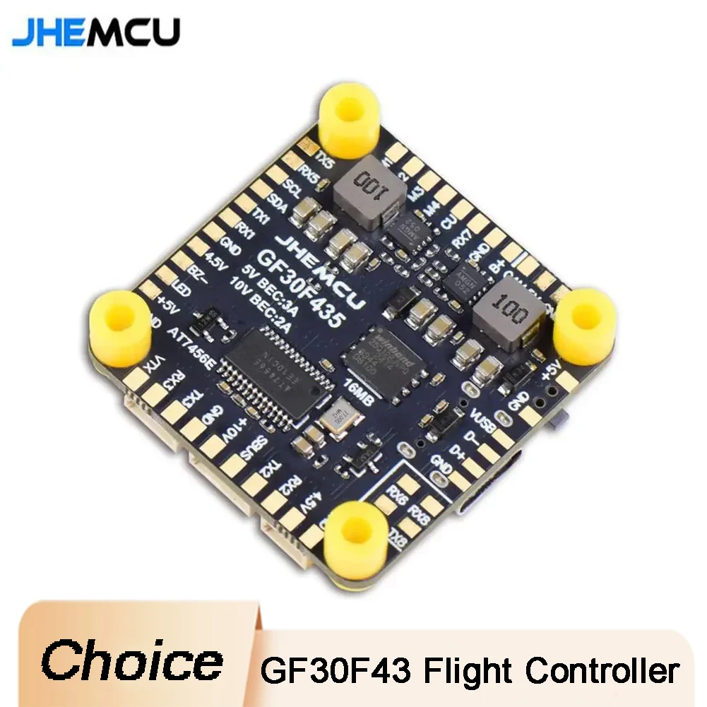 

JHEMCU GF30F43 Flight Controller ICM42688P Support OSD GPS With Black Box 16MB Barometer BEC 3-6S for RC FPV Freestyle Drone