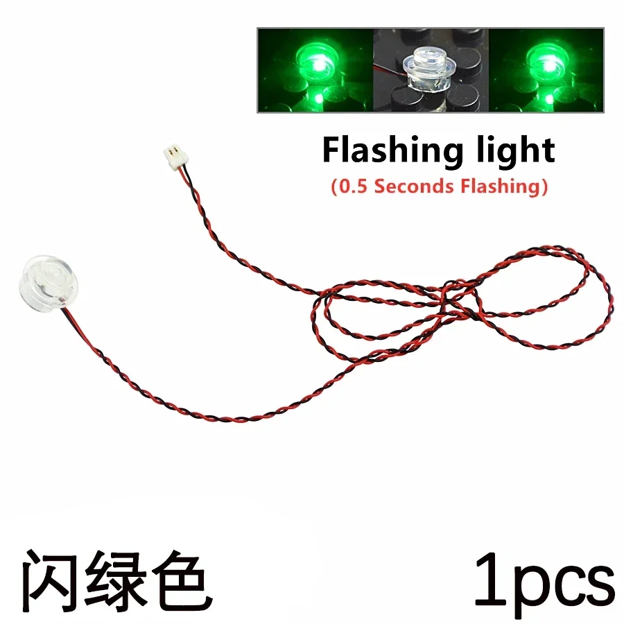 MOC Round LED Flash Light Building Block Pin Stripline Lamp Toy