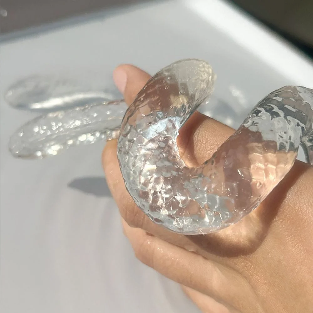 2025 Transparent Snake Decompressing Toys Stress Relief Soft Snake Pinching Toys Squeeze TPR Simulation Snake Figurine Gift