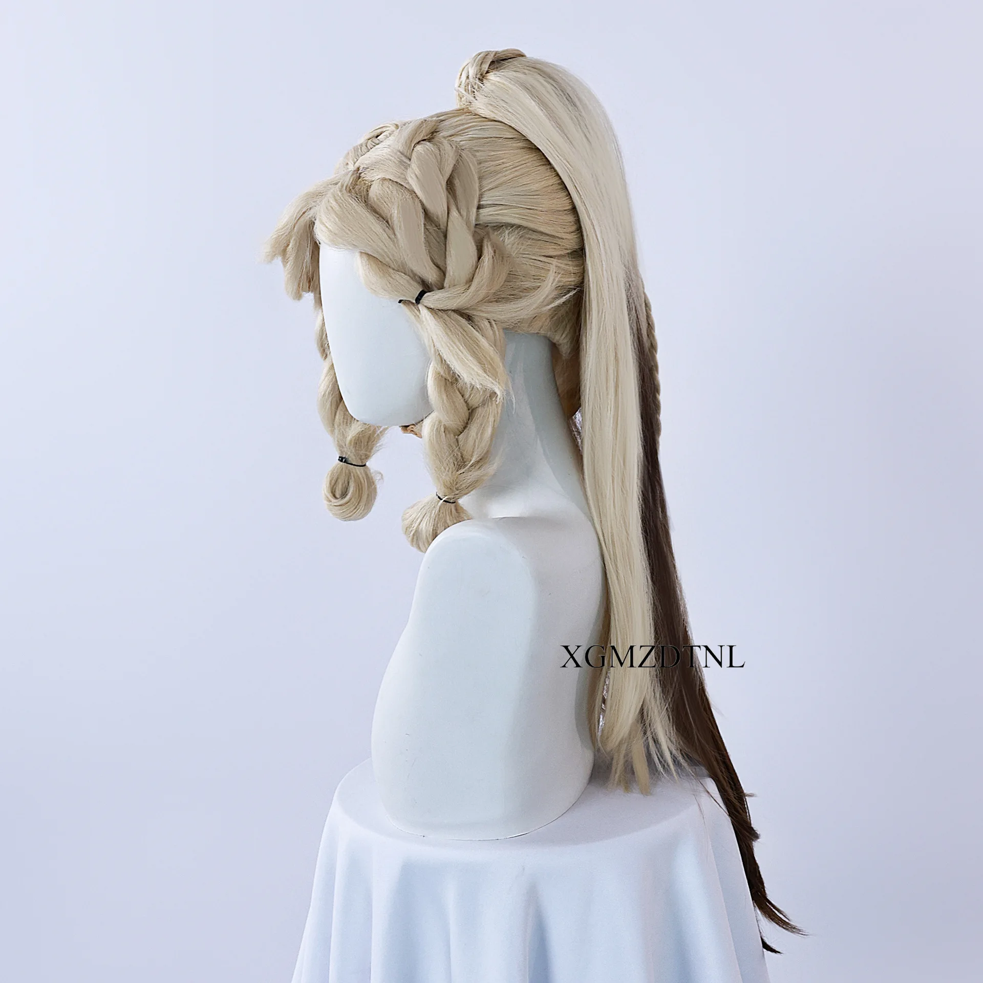 Kachina Cosplay Heat Resistant Ponytail Wig Game Genshin Impact Synthetic Hair Halloween Carnival Role Play Party Props Women