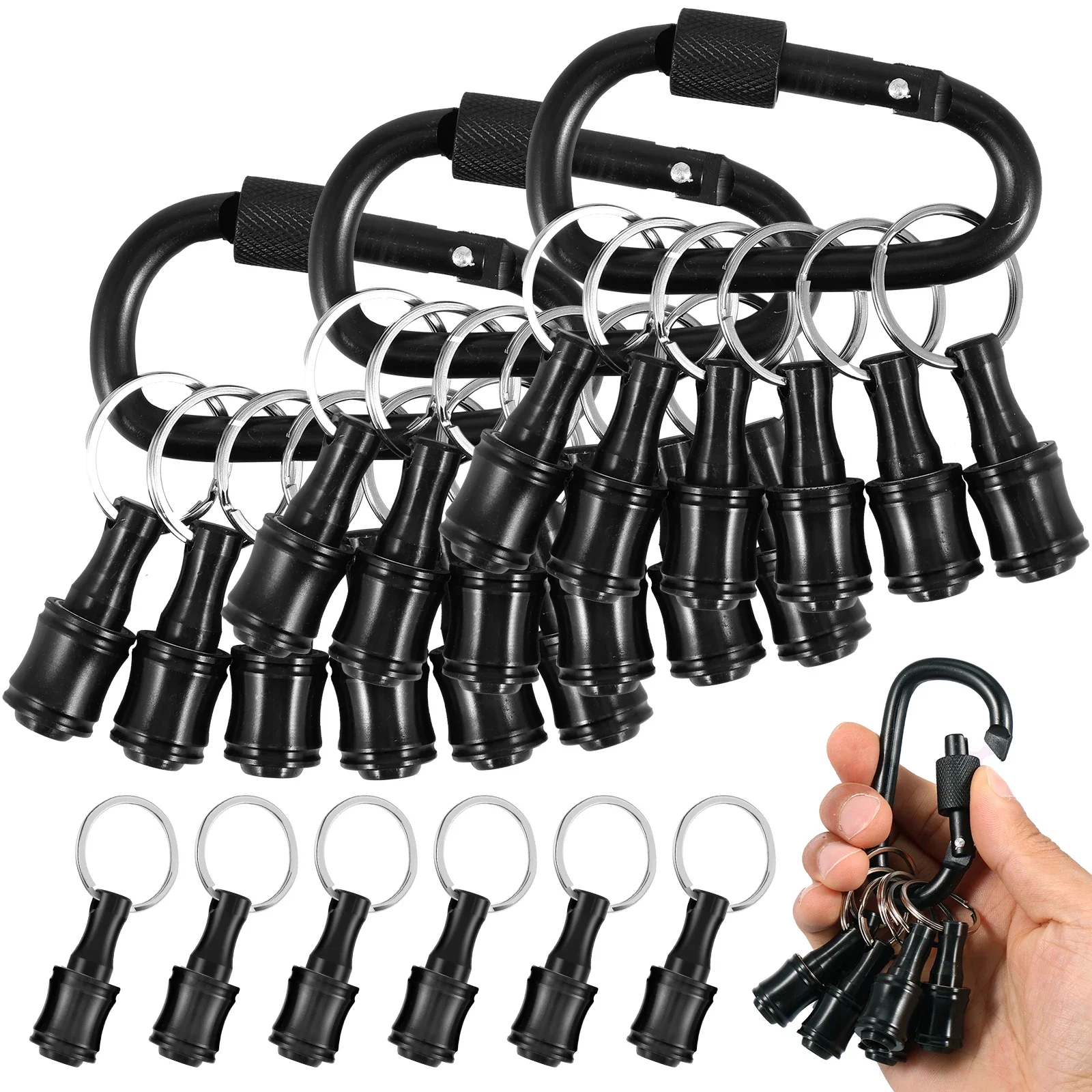 

90PCS/18PCS Bit Holder with Carabiner Socket 1/4 inch Hex Shank Screwdriver Bit Holders Driver Drill Bit Keychain Extension